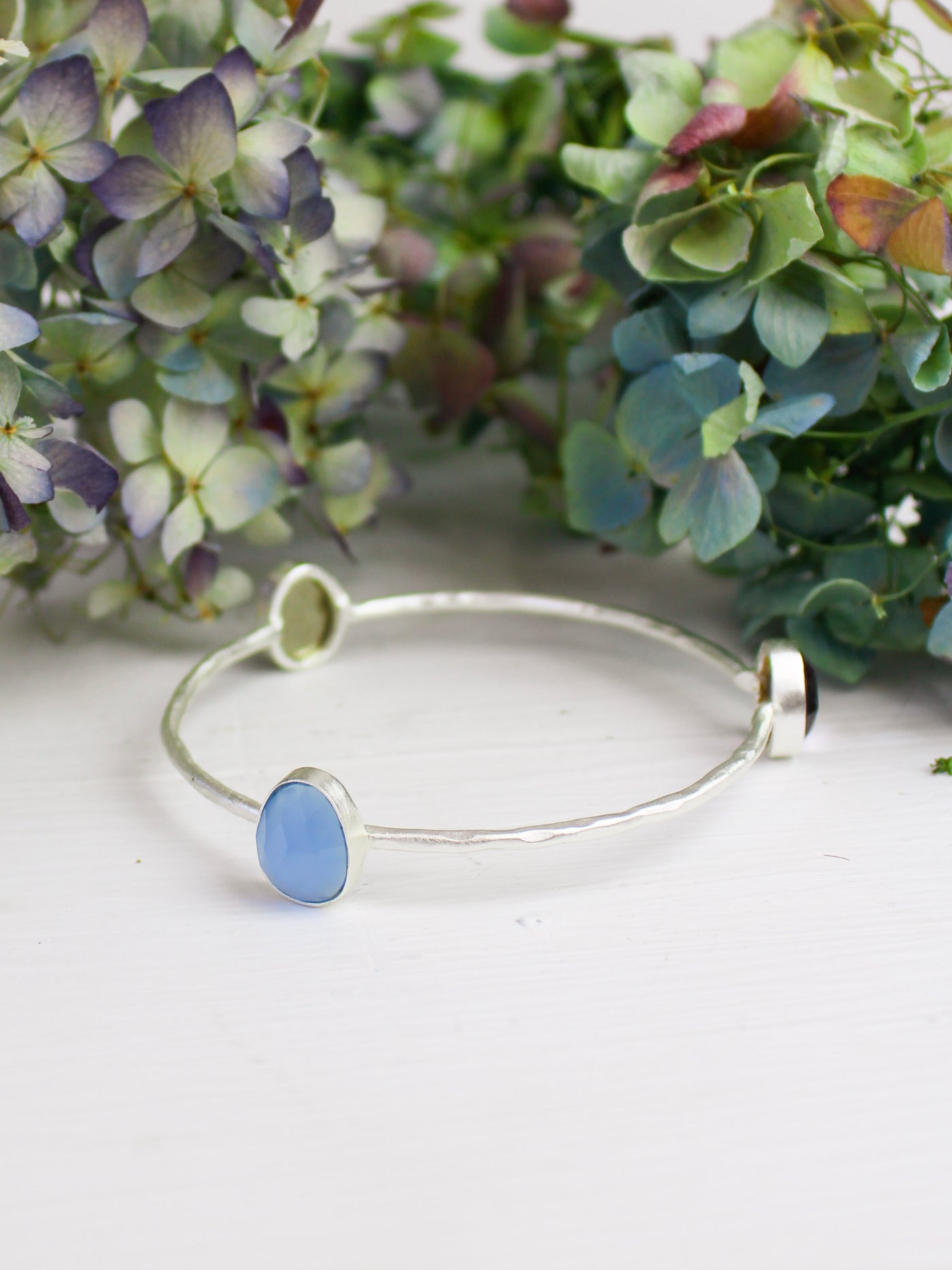 Three Stone Bangle Bracelet (size XS)