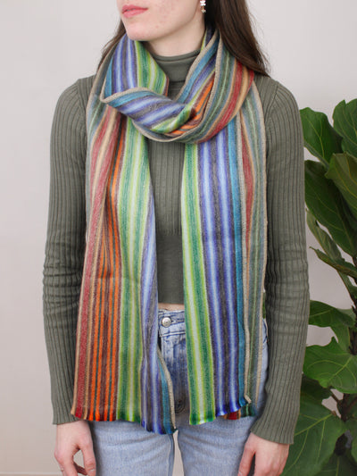 Brushed Alpaca Skinny Stripe Scarf