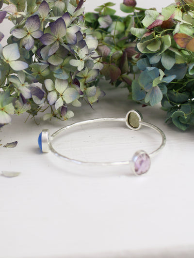 Three Stone Bangle Bracelet (size XS)