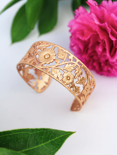 Floral Filigree Cuff Bracelet