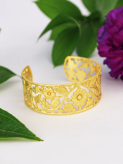 Floral Filigree Cuff Bracelet