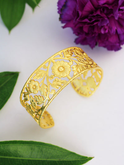 Floral Filigree Cuff Bracelet