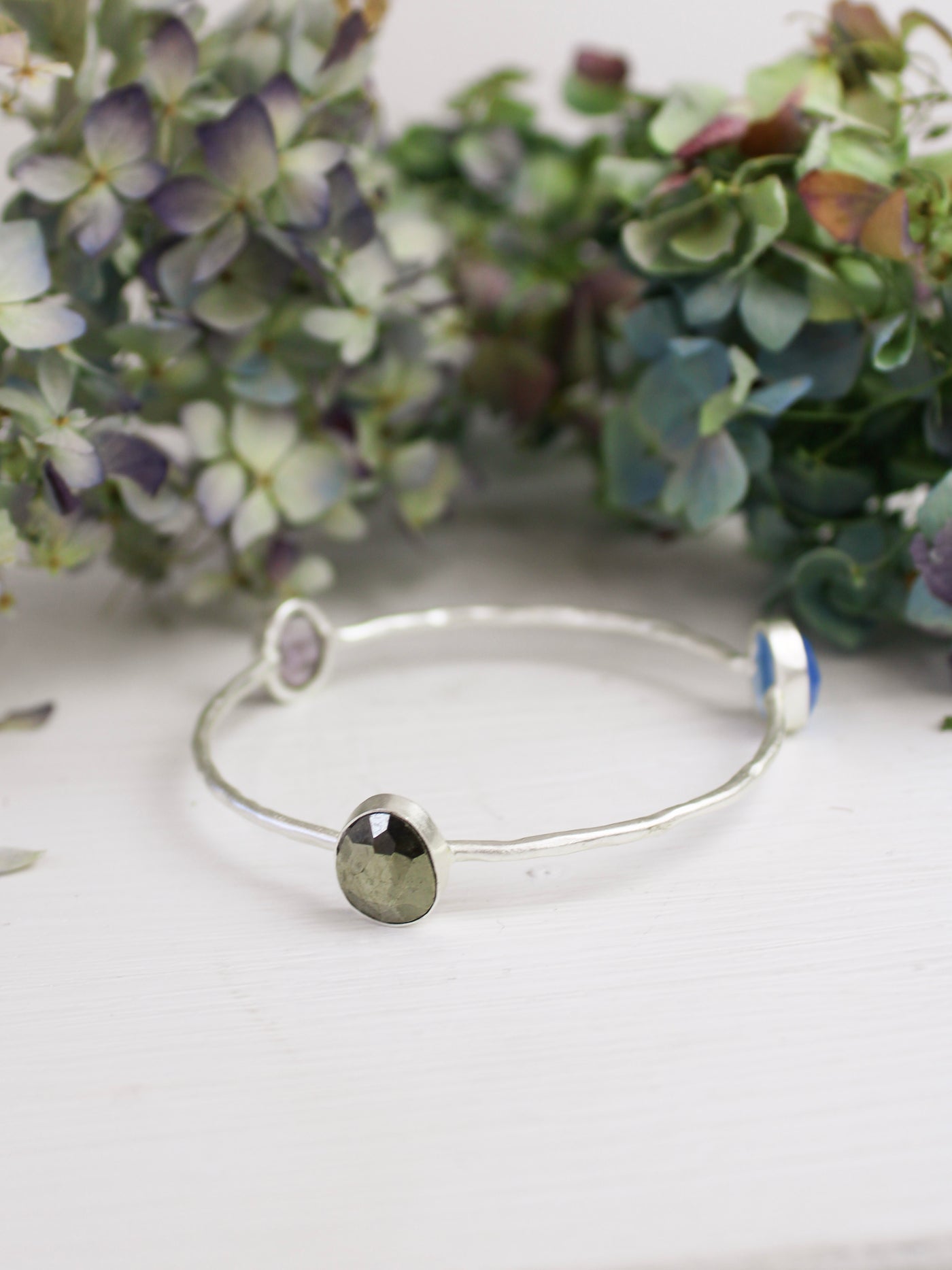 Three Stone Bangle Bracelet (size XS)