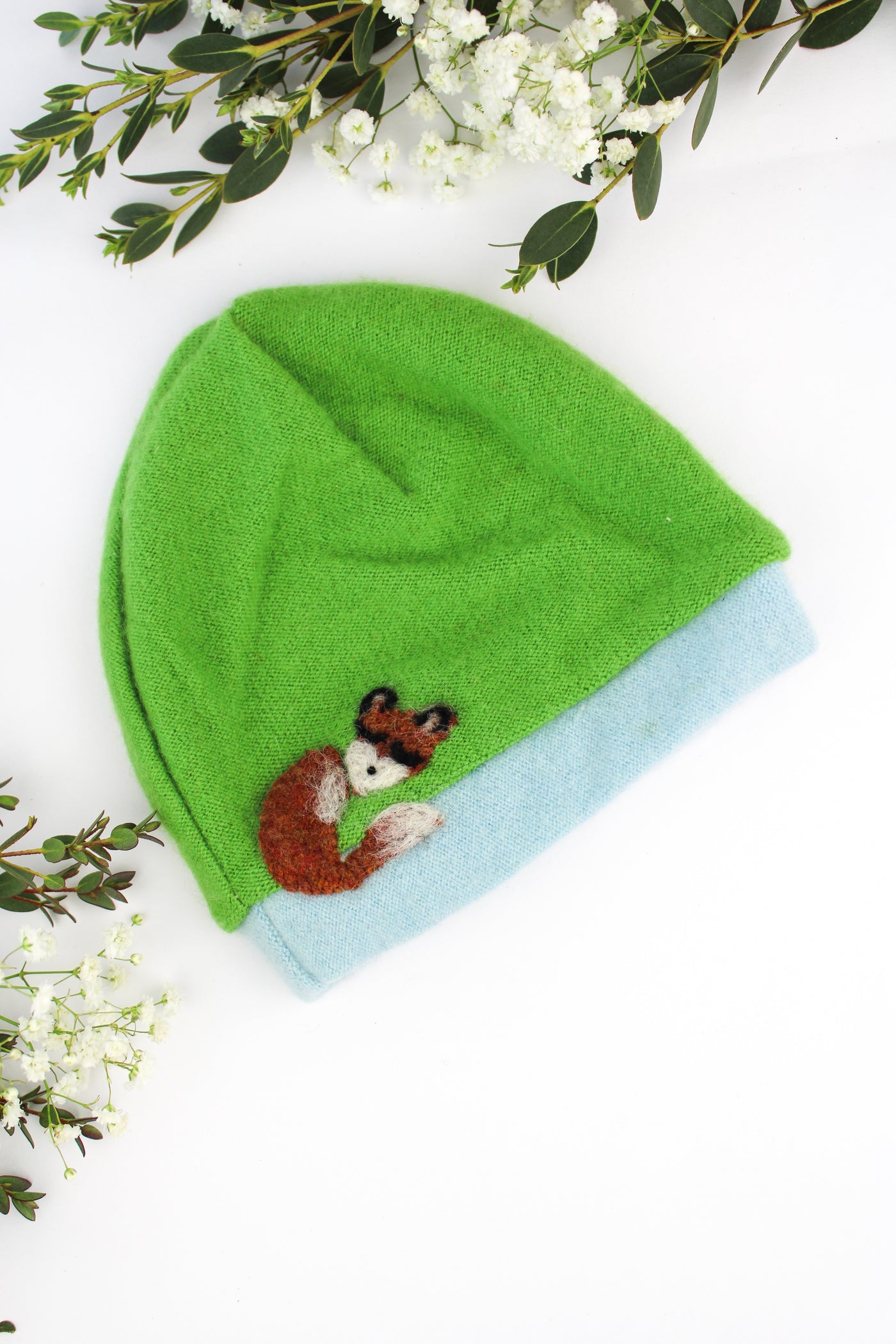 Sleeping Fox Cashmere Hat - Baby