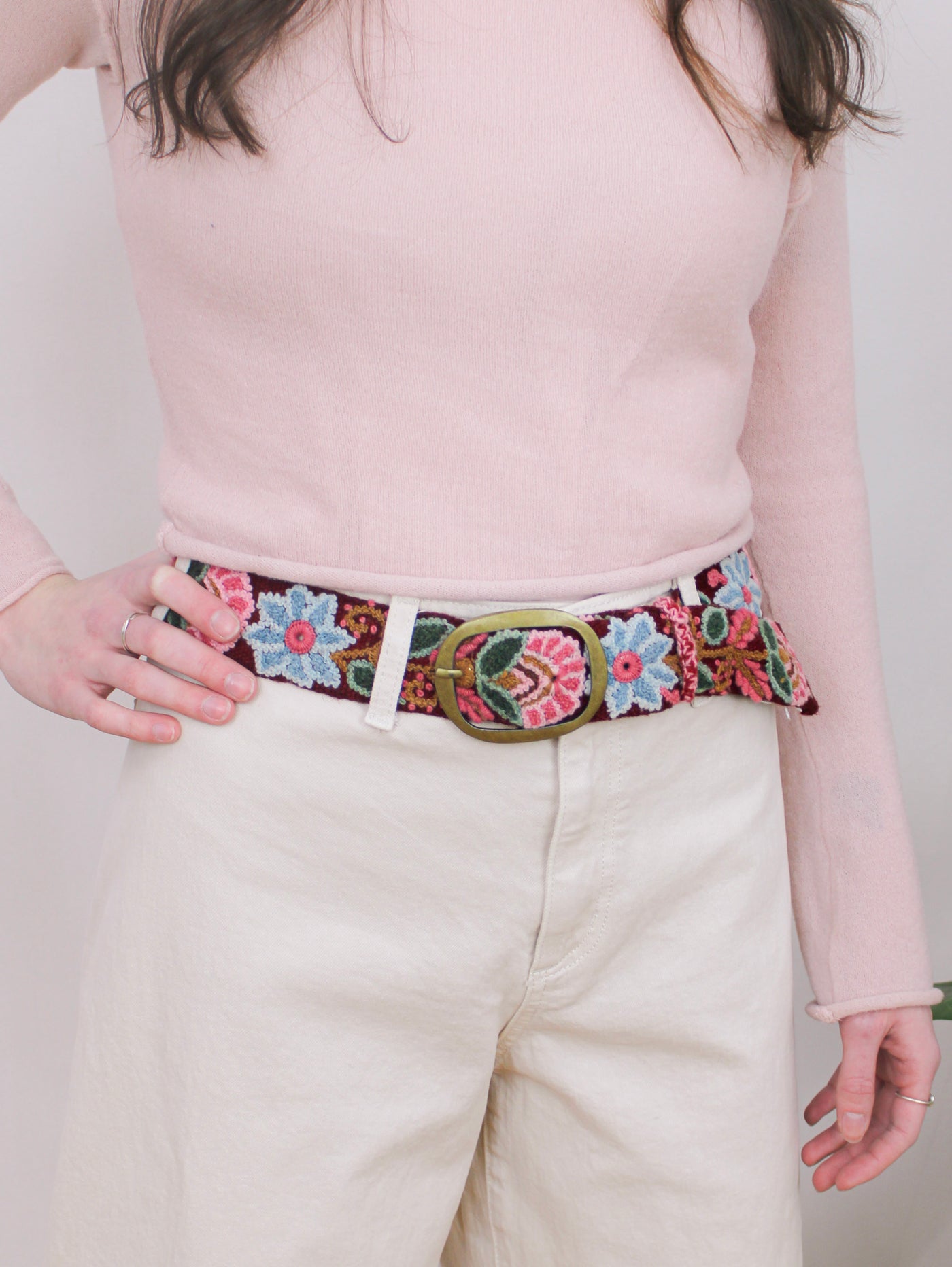 Anabel Embroidered Wide Belt