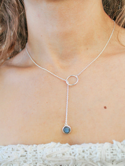 Pebble Drop Lariat Necklace