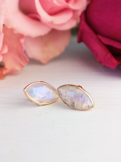 Mila Leaf Earrings - Rose Gold