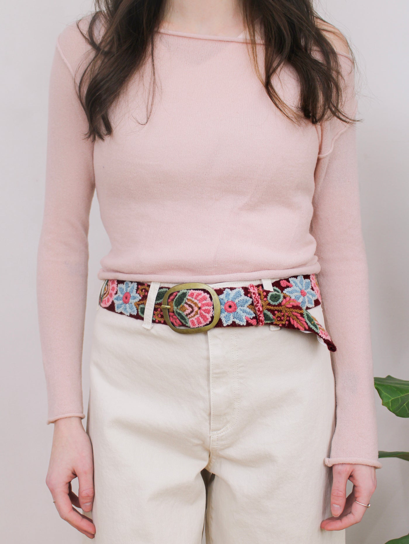 Anabel Embroidered Wide Belt