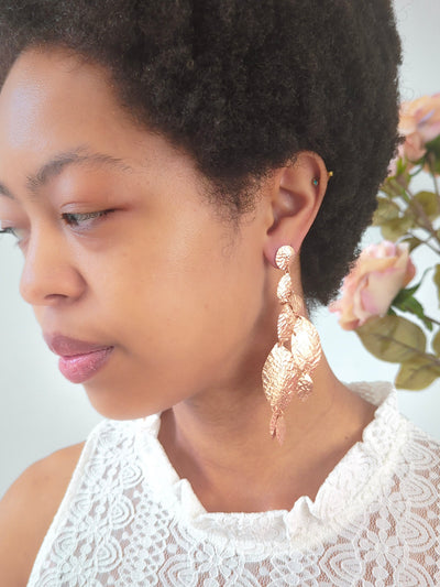 Cascading Leaf Statement Earrings