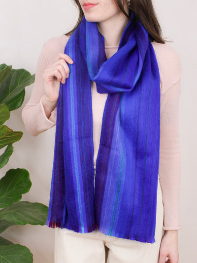 Brushed Alpaca Skinny Stripe Scarf