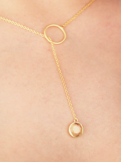 Pebble Drop Lariat Necklace