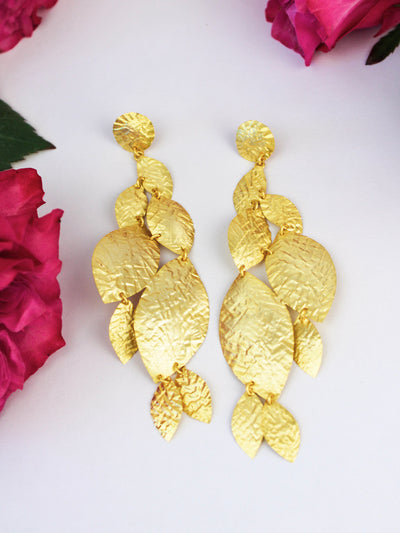 Cascading Leaf Statement Earrings