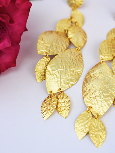 Cascading Leaf Statement Earrings