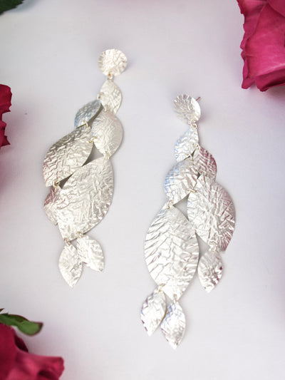 Cascading Leaf Statement Earrings