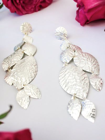 Cascading Leaf Statement Earrings