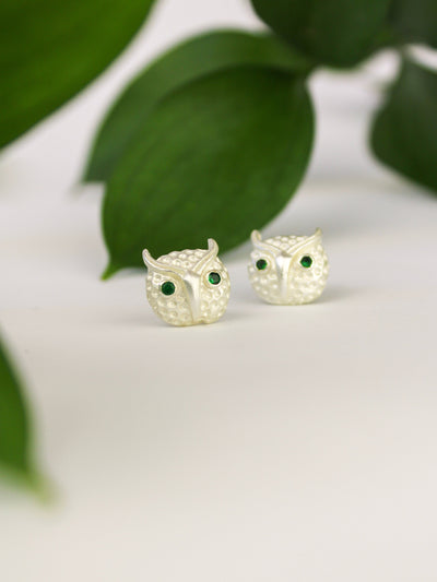 Azia Owl Stud Earrings