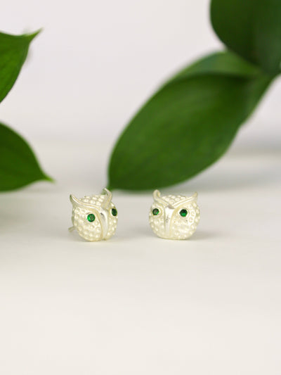 Azia Owl Stud Earrings