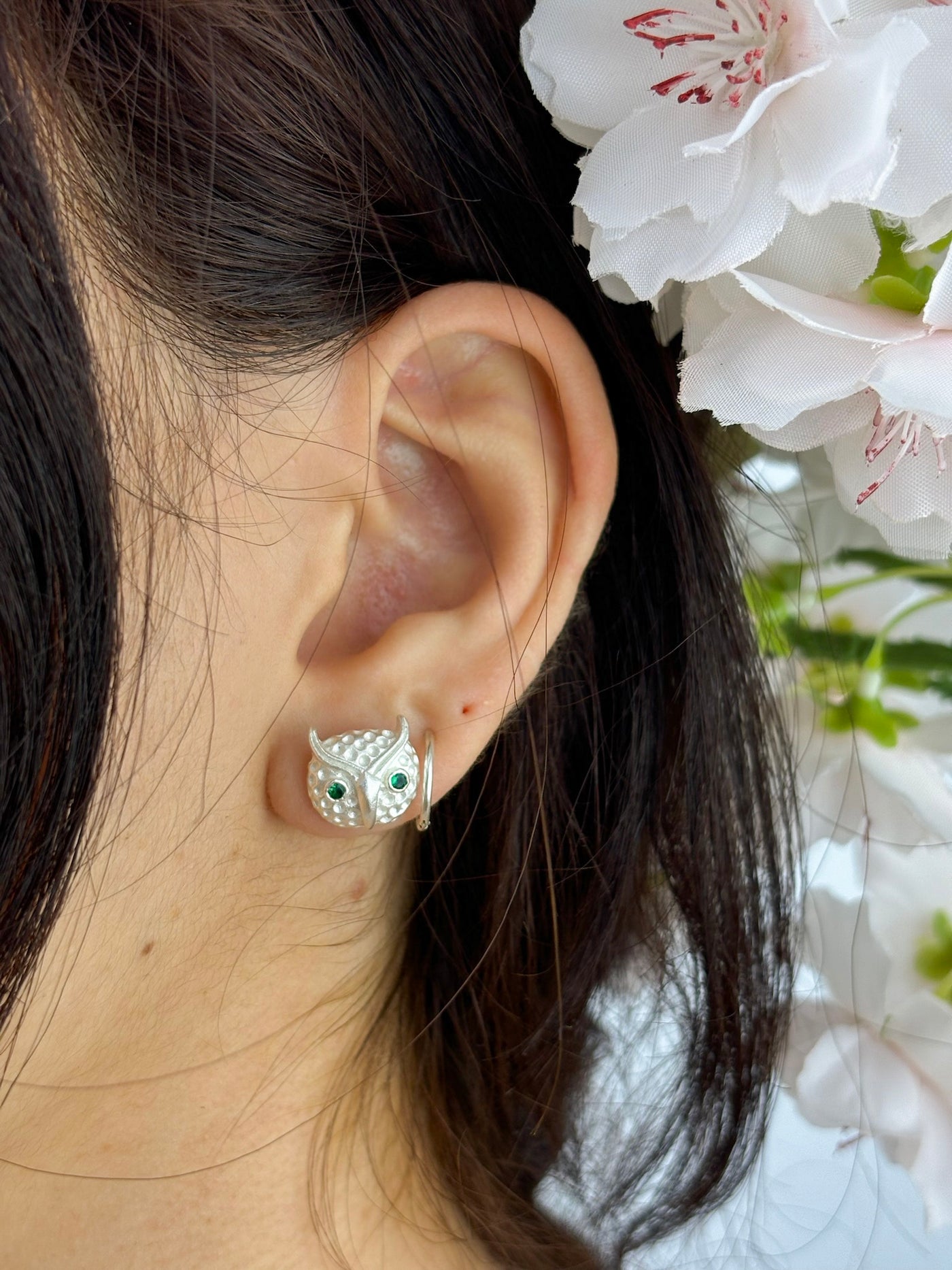 Azia Owl Stud Earrings