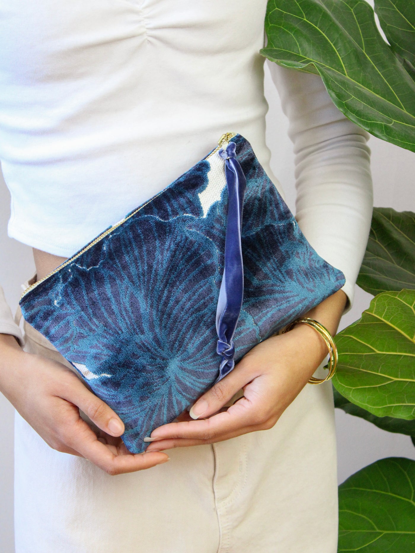 Blossoms Velvet Wristlet Purse