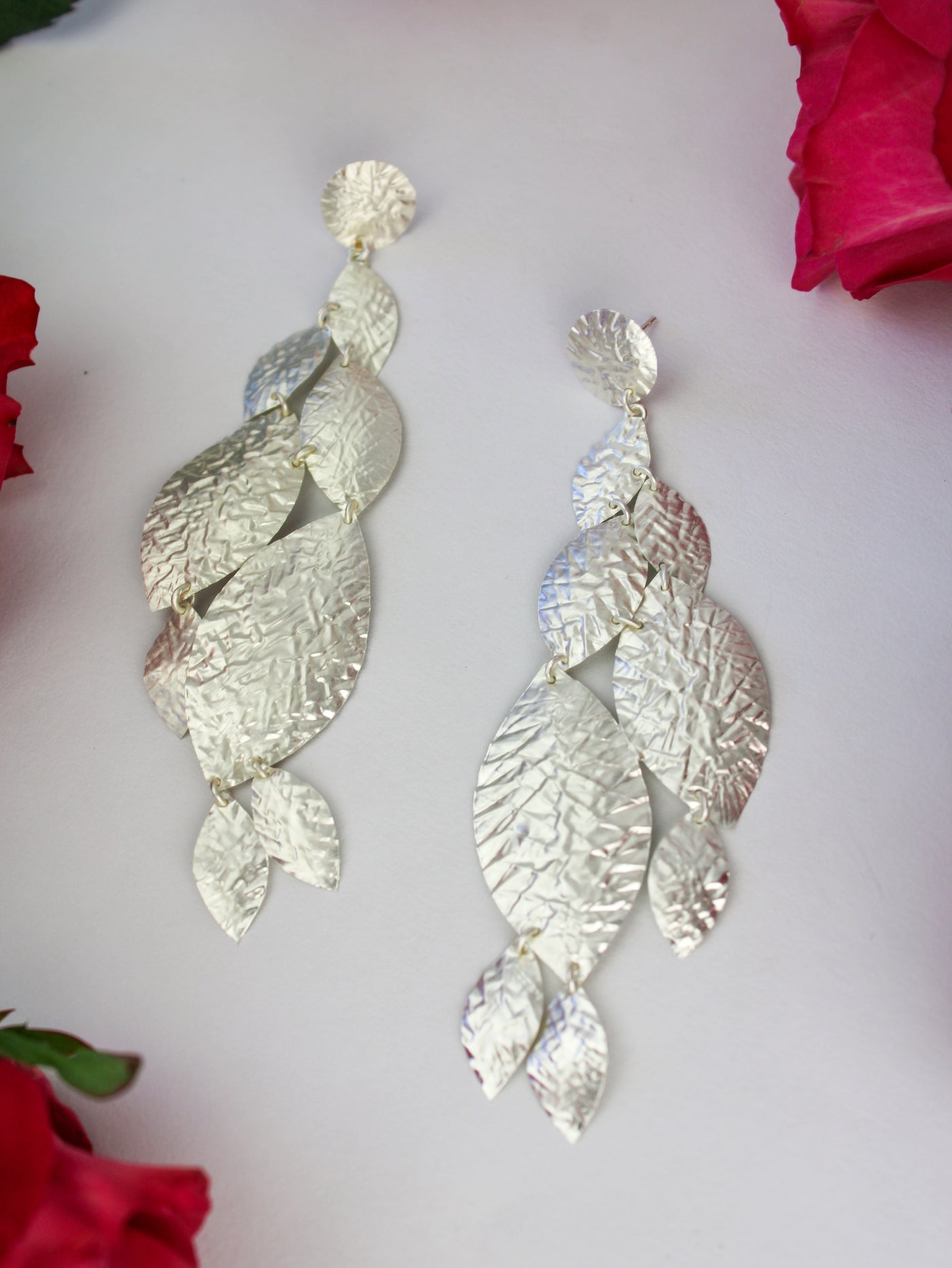 Cascading Leaf Statement Earrings