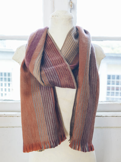 Brushed Alpaca Striped Scarf