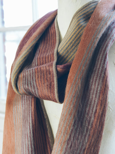 Brushed Alpaca Striped Scarf