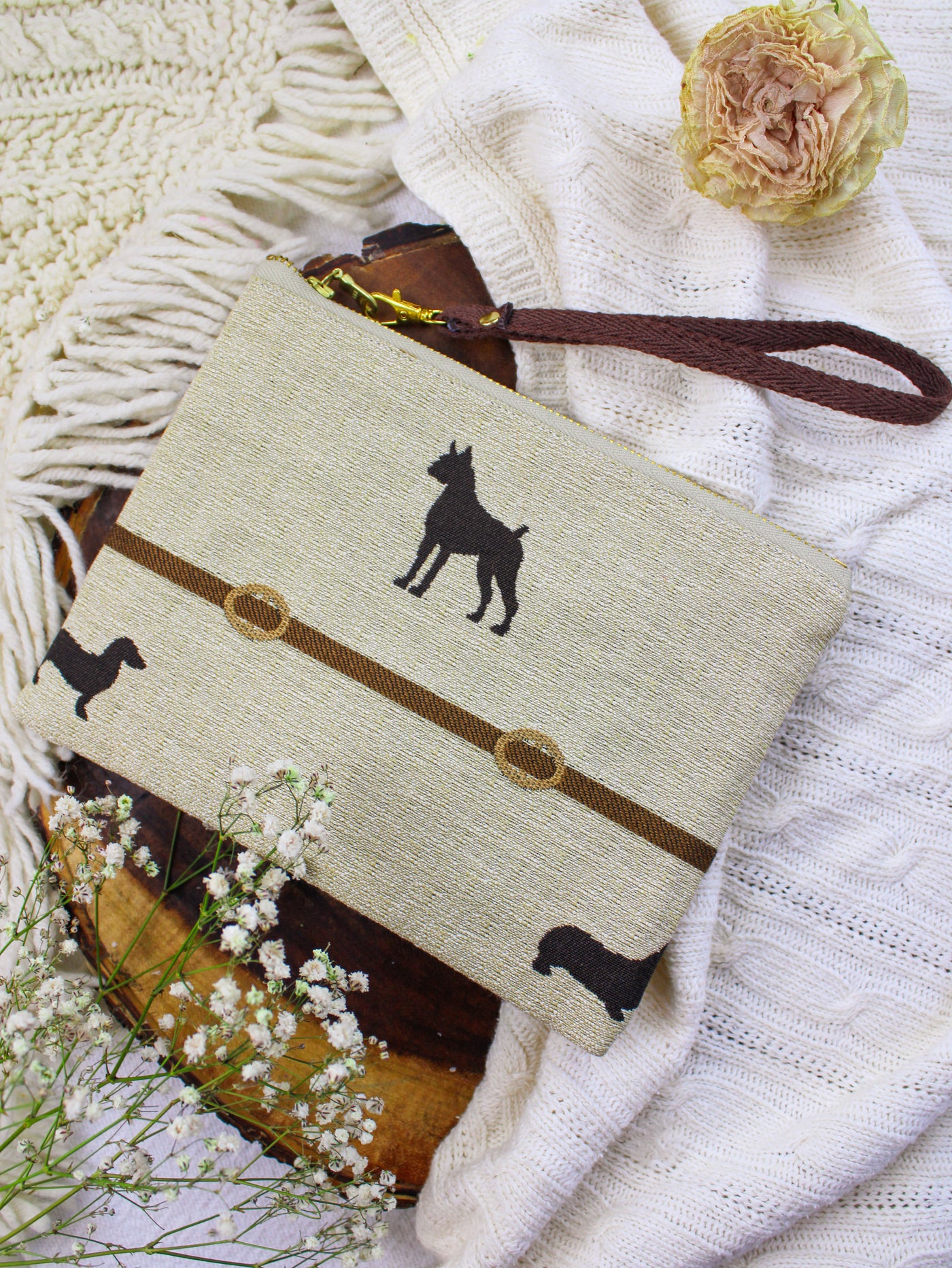 Dog Walk Wristlet Purse