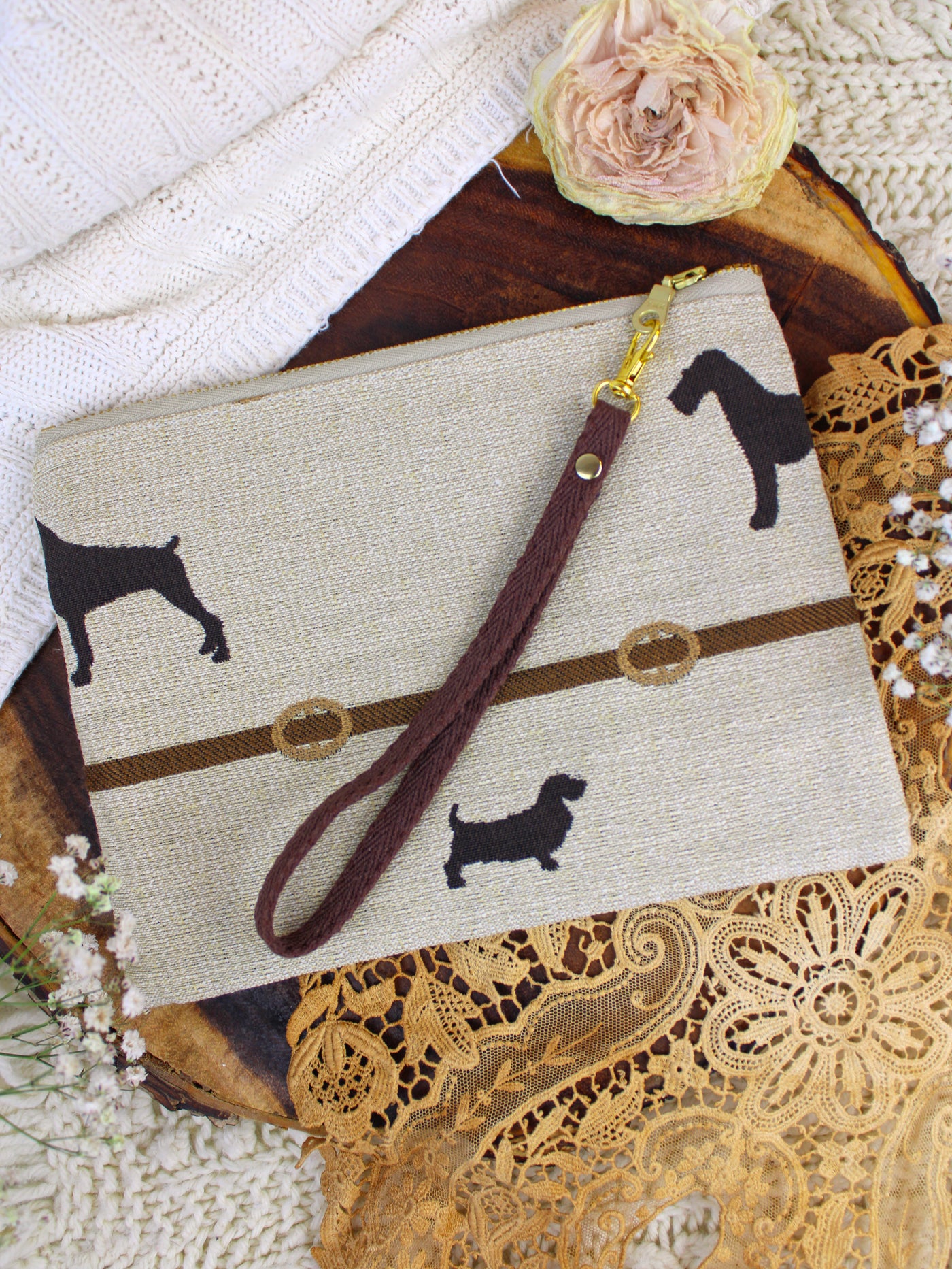 Dog Walk Wristlet Purse