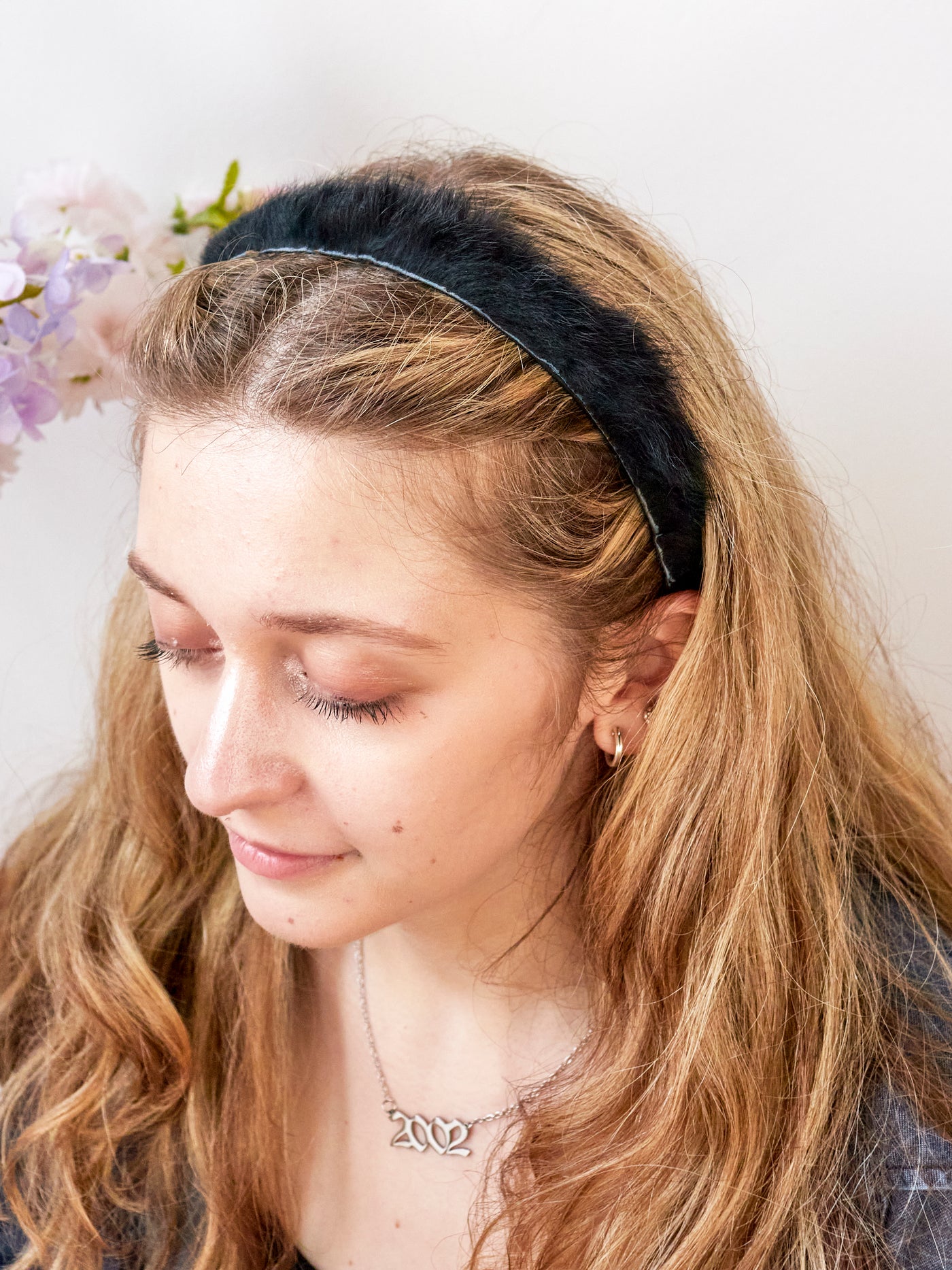 Flawed - Black Rabbit Fur Headband