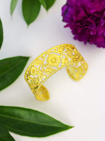 Floral Filigree Cuff Bracelet