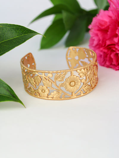 Floral Filigree Cuff Bracelet