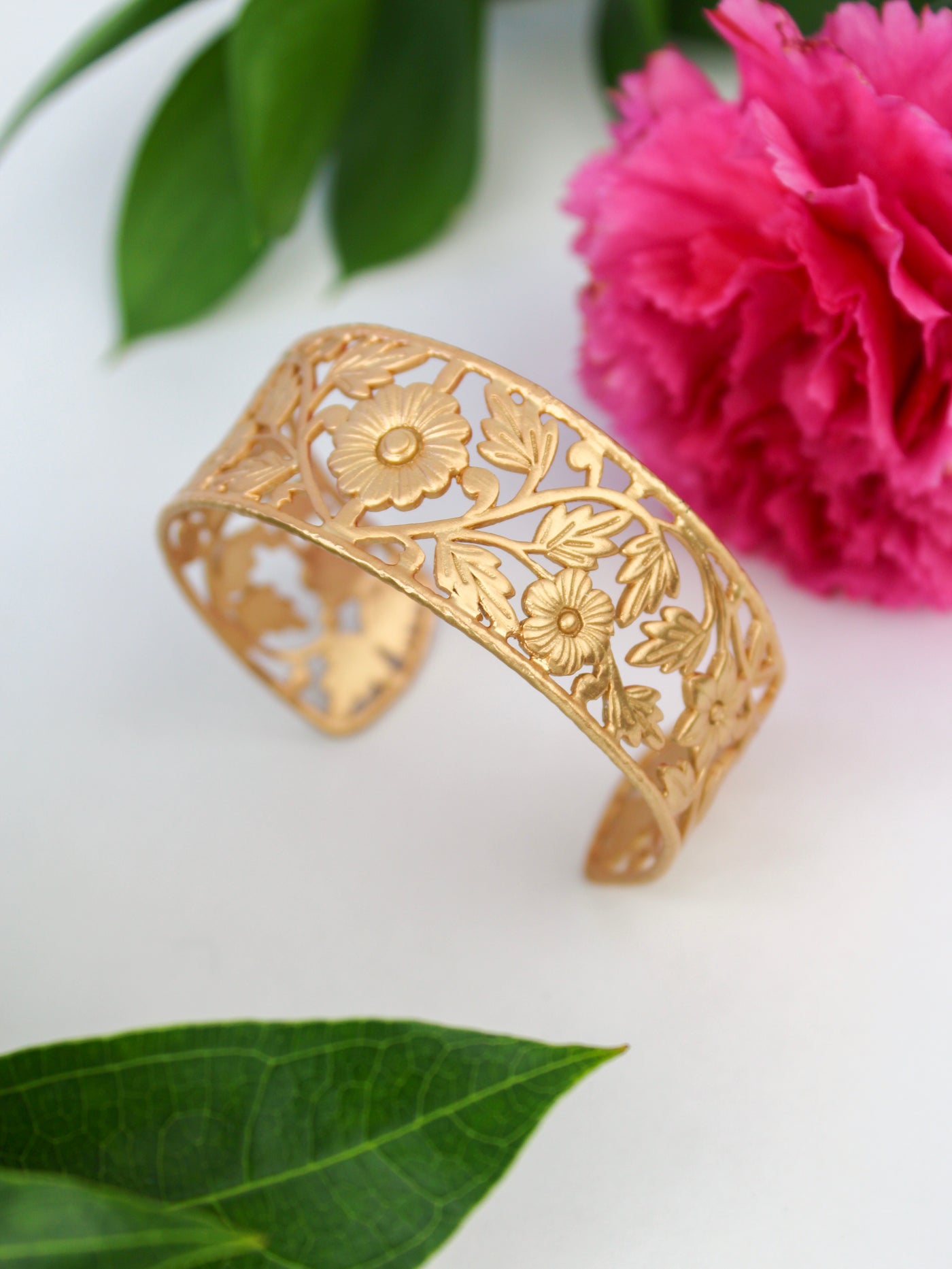 Floral Filigree Cuff Bracelet