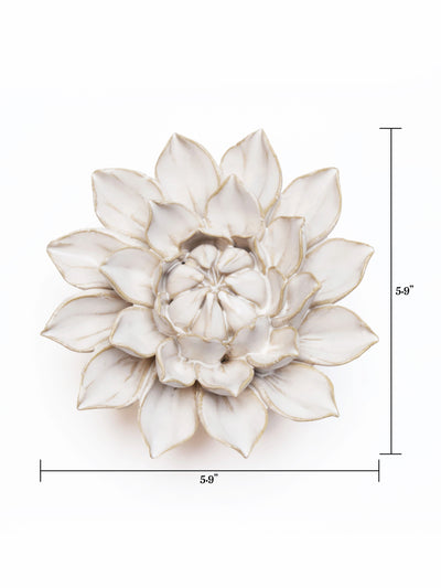 Ceramic Medium Ivory Dahlia Flower