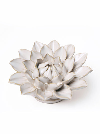 Ceramic Medium Ivory Dahlia Flower