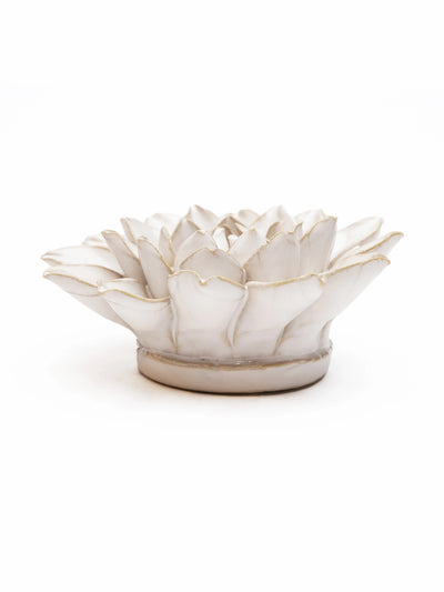 Ceramic Medium Ivory Dahlia Flower