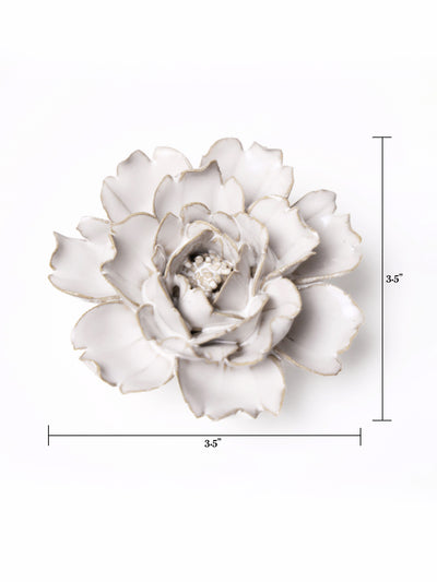 Ceramic Small Ivory Rose Flower