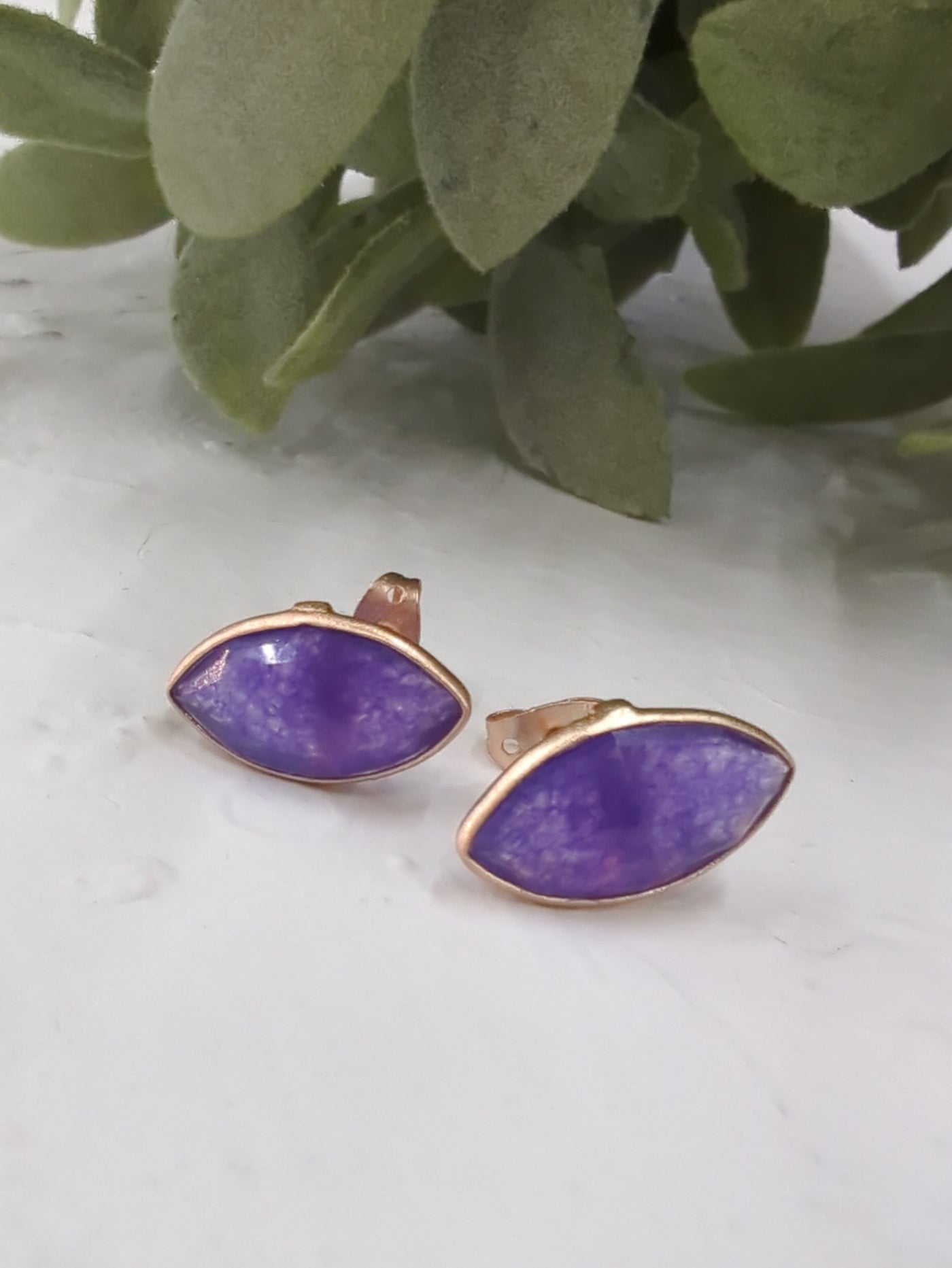 Mila Leaf Earrings - Rose Gold