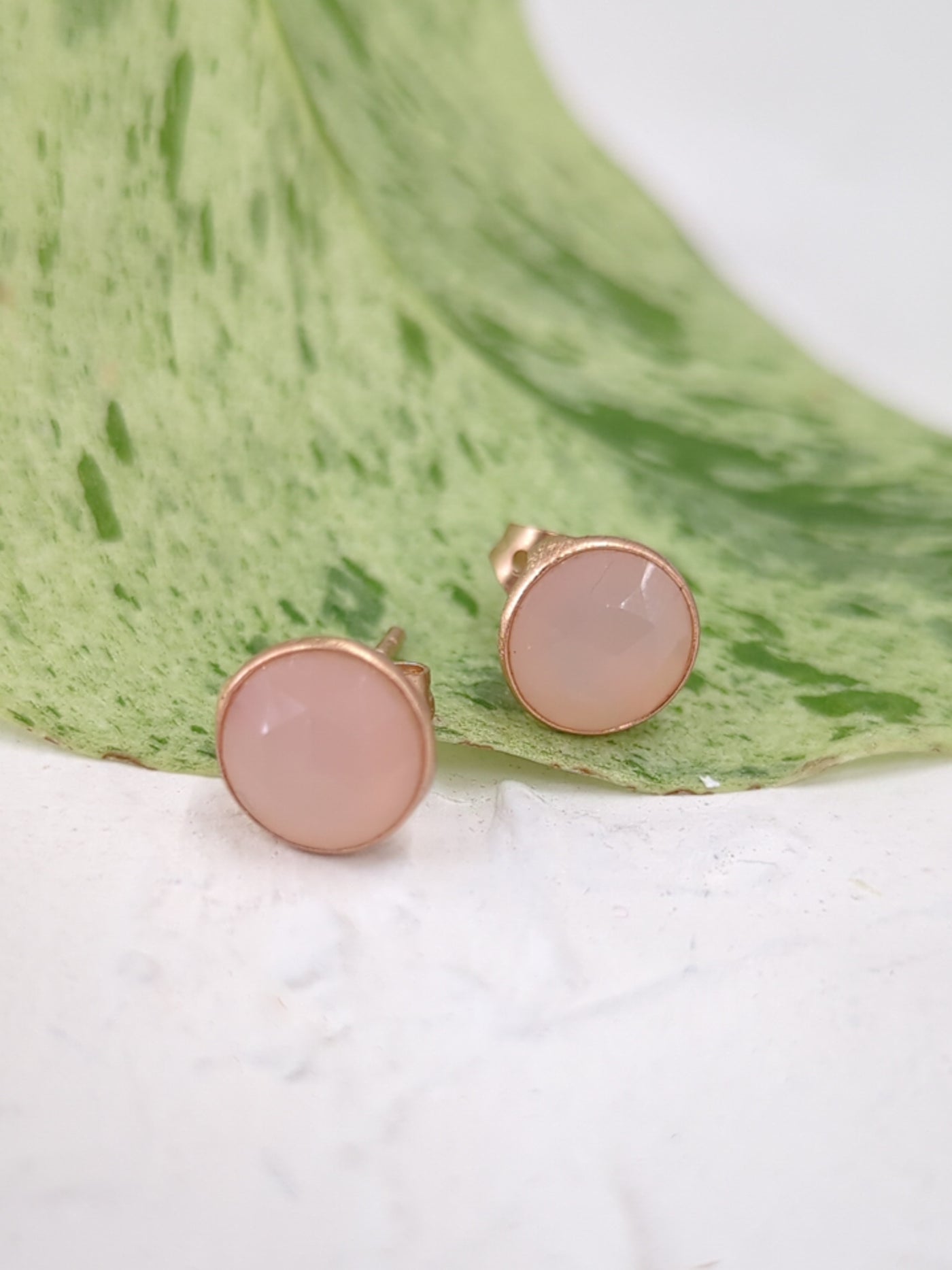 Pebble Stud Earrings - Rose Gold