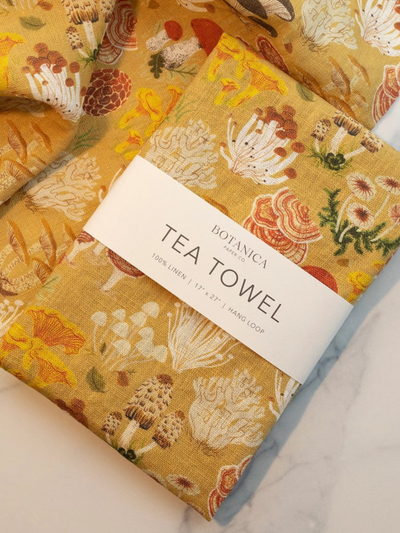 Botanical Prints 100% Linen Tea Towels