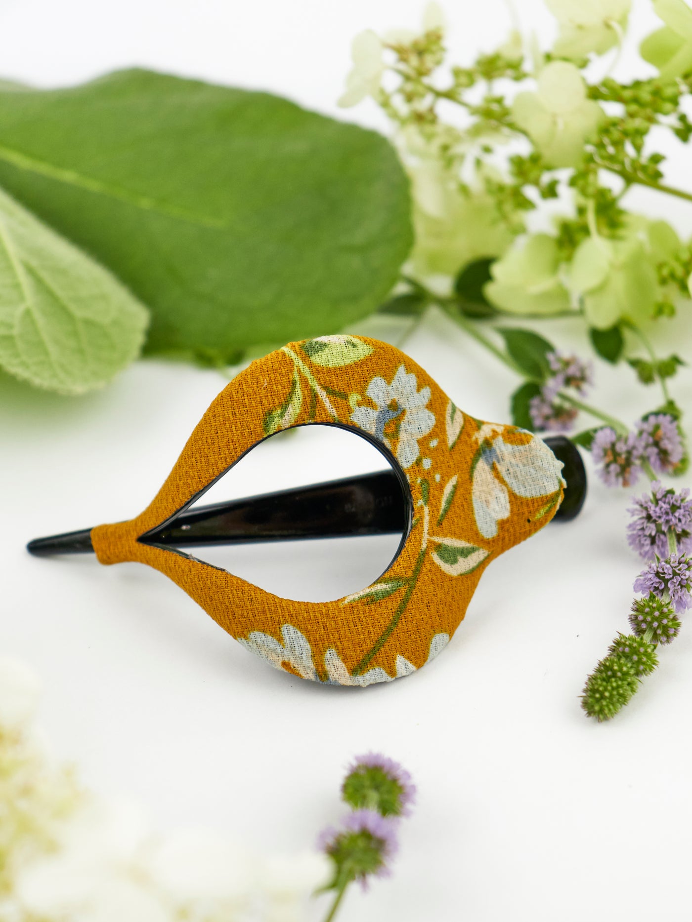 Mustard Wildflower Arc Hair Clip