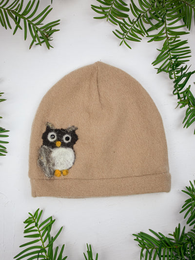 Owl Cashmere Hat - Child