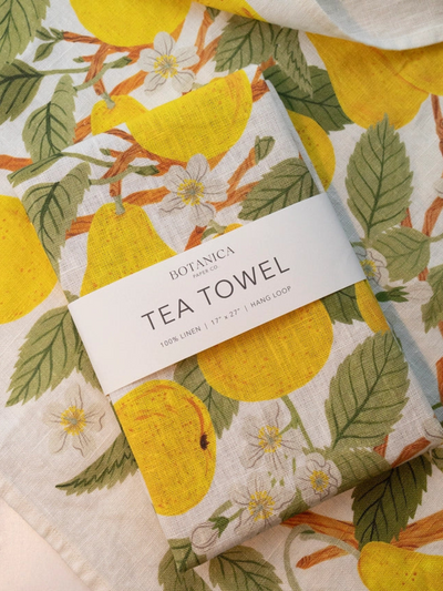 Botanical Prints 100% Linen Tea Towels