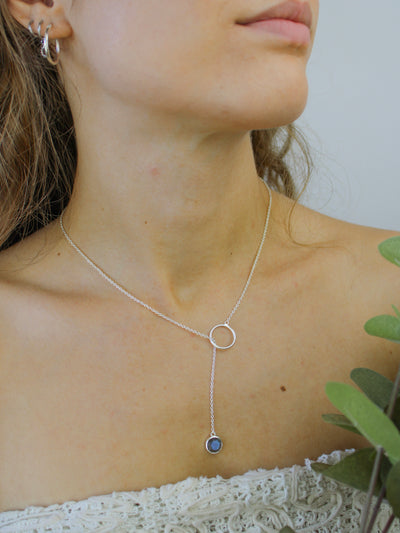 Pebble Drop Lariat Necklace