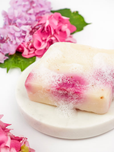 Pink Hydrangea Soap Scrub Bar