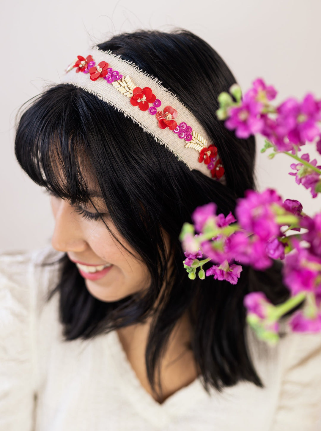 Dramatic top Beaded Hairband