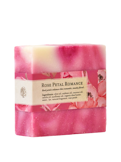 Rose Petal Romance Soap Bar Handmade Using Real Flowers