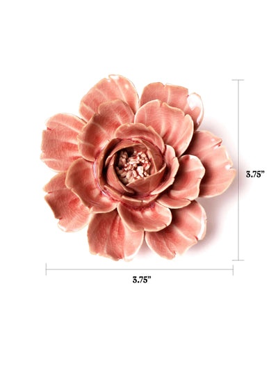 Ceramic Small Pink Rose Flower