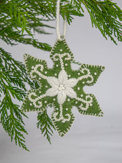 Embroidered Snowflake Ornament