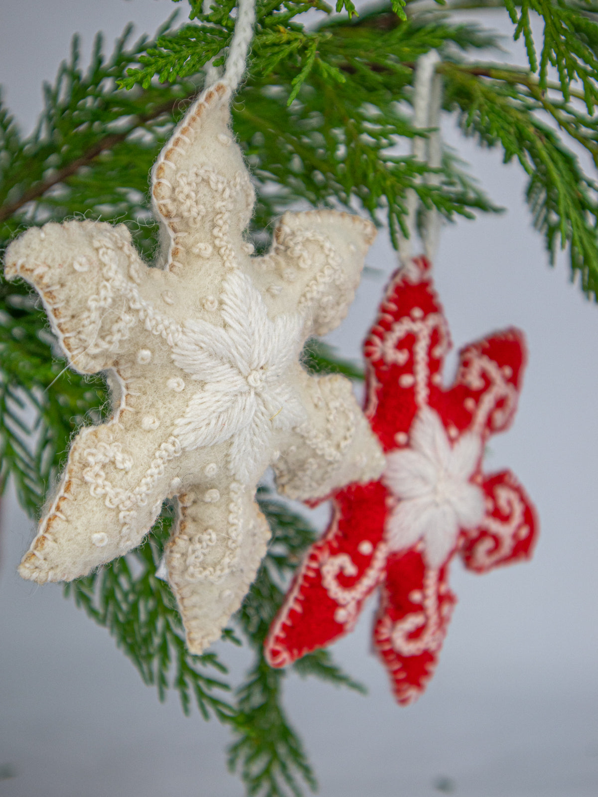 Embroidered Snowflake Ornament