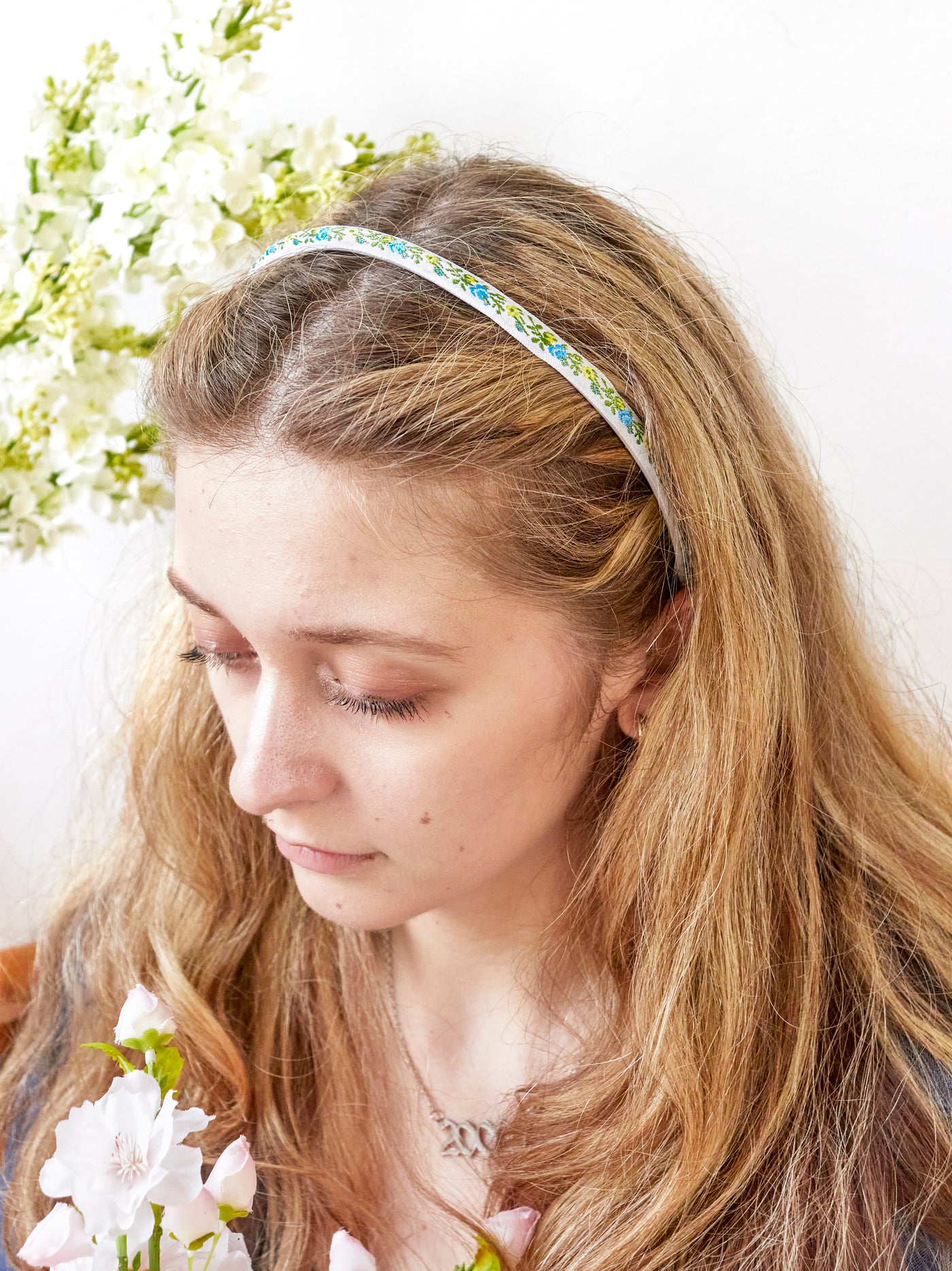 Tiny Meadow Flowers Skinny Headband